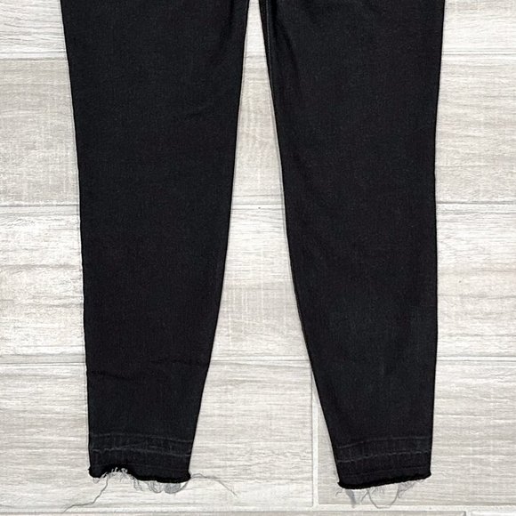 Spanx High Rise Distressed Ankle Skinny Jeans in Vintage Black Denim Size M - Picture 8 of 16